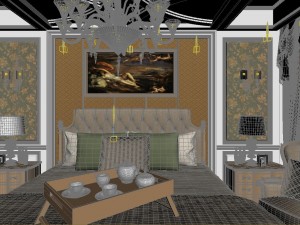 panoramic european style family bedroom space 05 3D 모델