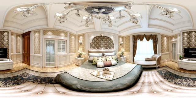 panoramic european style family bedroom space 06 3D 모델 .c4d .max .obj .3ds .fbx .stl .blend