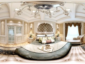 panoramic european style family bedroom space 06 3D Model