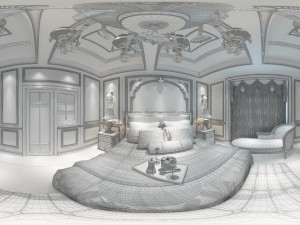 panoramic european style family bedroom space 06 3D 모델
