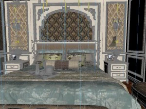 panoramic european style family bedroom space 06 3D Model