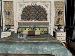 panoramic european style family bedroom space 06 3D Model