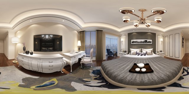 panoramic european style family bedroom space 07 3D मॉडल .c4d .max .obj .3ds .fbx .stl .blend