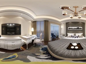 panoramiczny pok&oacute;j rodzinny w stylu europejskim 07 Model 3D