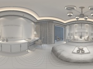 panoramic european style family bedroom space 07 3D मॉडल