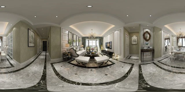 panorama european style living room restaurant space 01 3D Model .c4d .max .obj .3ds .fbx .stl .blend 