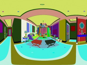 panorama european style living room restaurant space 01 3D 모델
