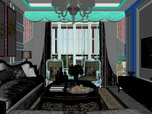 panorama european style living room restaurant space 01 3D Model