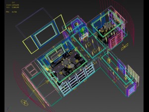 panorama european style living room restaurant space 01 3D 모델