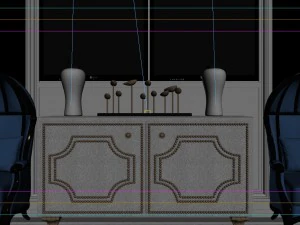 panoramic european style living room restaurant space 02 3D Model