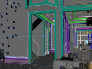 panoramic european style living room restaurant space 02 3D Model
