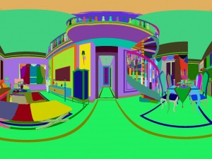 panoramic european style living room restaurant space 03 Model 3D