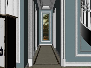panoramic european style living room restaurant space 03 Model 3D