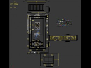 panoramic european style living room restaurant space 04 3D Модель