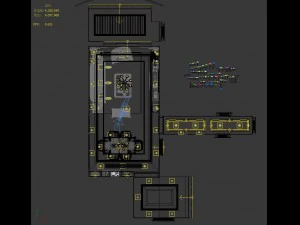 panoramic european style living room restaurant space 04 3D Model