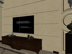 panoramic european style living room restaurant space 05 3D Model
