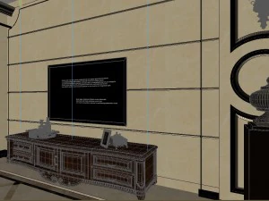panoramic european style living room restaurant space 05 3D Model