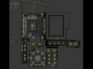 panoramic european style living room restaurant space 05 3D Model