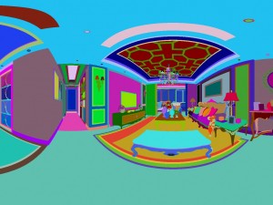 panoramic view european style living room dining room 07 Modèle 3D