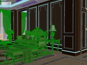 panorama european style living room restaurant space 08 3D Model
