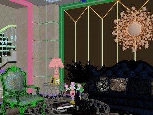 panorama european style living room restaurant space 09 Modello 3D