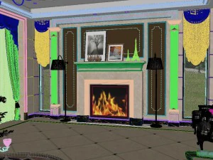 panorama european style living room restaurant space 09 3D Model