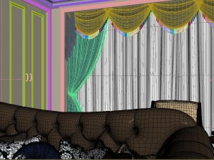 panoramic european style living room restaurant space 10 3D Модель