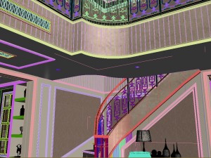panoramic european style living room restaurant space 10 3D Модель