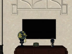 panoramic european style living room dining room 11 3D Model