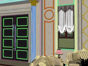 panoramic european style living room dining room 11 3D Model