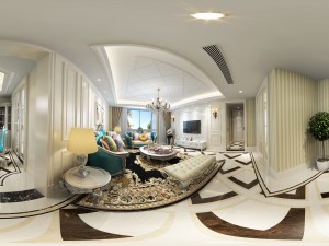 panoramic european style living room restaurant space 12 Modèle 3D
