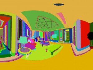 panoramic european style living room restaurant space 12 3D Model