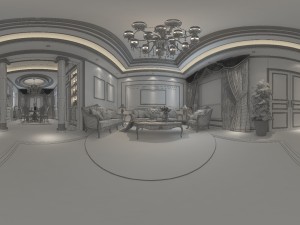 panoramic european style living room restaurant space 13 Modelo 3D