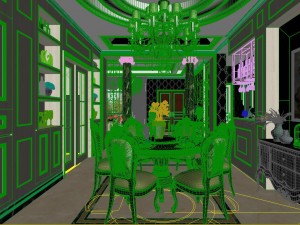 panoramic european style living room restaurant space 13 Modelo 3D