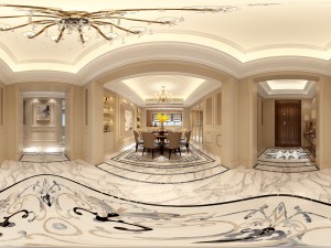 panoramic european style living room dining room 14 3D Model