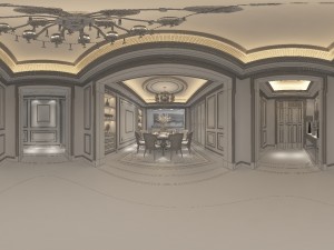 panoramic european style living room dining room 14 Modelo 3D
