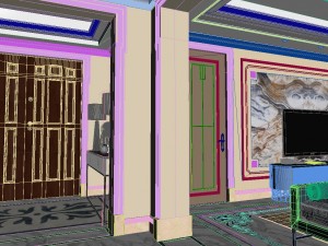 panoramic european style living room dining room 14 Modelo 3D