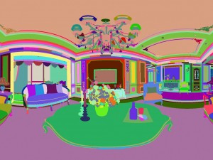 panoramic european style living room dining room 15 Modèle 3D