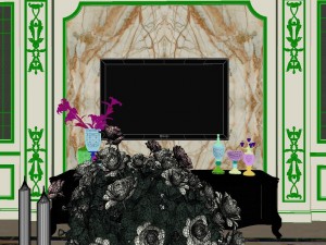 panoramic european style living room dining room 15 Modèle 3D