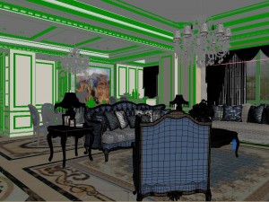 panoramic european style living room dining room 15 Modèle 3D