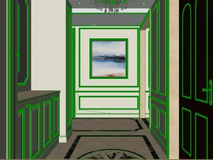 panoramic european style living room dining room 15 Modèle 3D