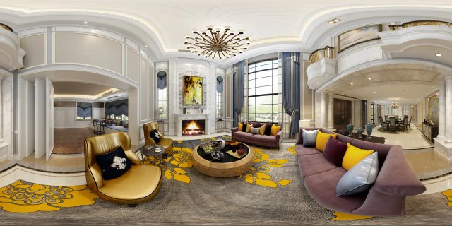 sala de estar panor&acirc;mica em estilo europeu sala de jantar 17 Modelo 3D .c4d .max .obj .3ds .fbx .stl .blend 