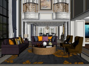 panoramic european style living room dining room 17 3D 模型