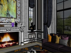 panoramic european style living room dining room 17 3D 模型