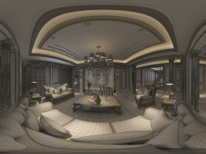 panoramic european style living room dining room 18 3D Модель