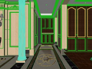 panoramic european style living room dining room 18 3D Модель