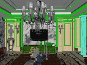 panoramic european style living room dining room 18 3D Модель