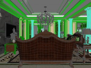 panoramic european style living room dining room 18 3D Модель