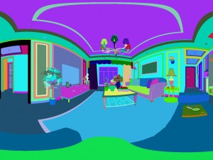 panoramic european style living room dining room 19 3D Модель