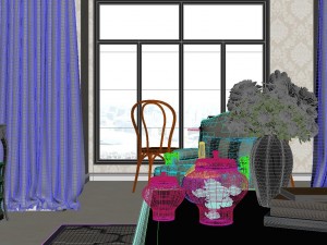 panoramic european style living room dining room 19 3D Модель